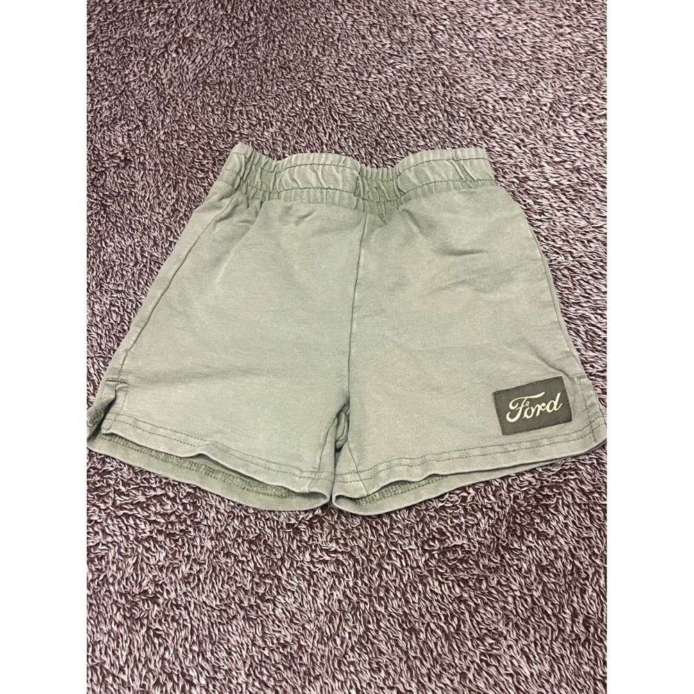 Ford Logo Toddler Shorts Green Pull On Jersey Knit Size 3T Licensed